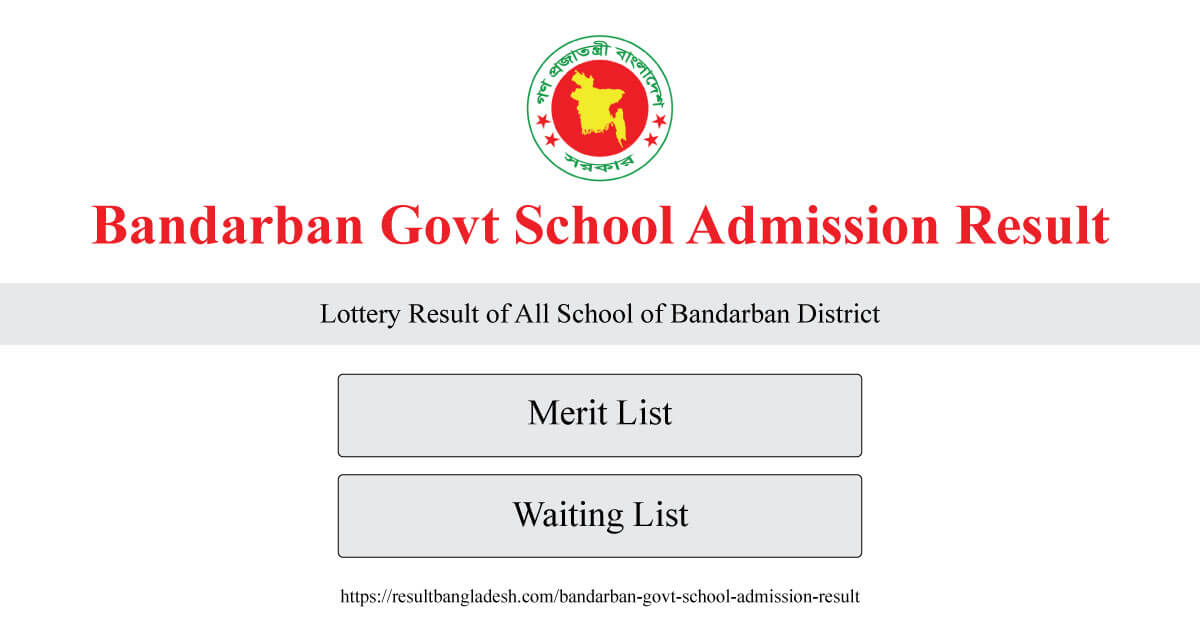 Bandarban Govt School Admission Result