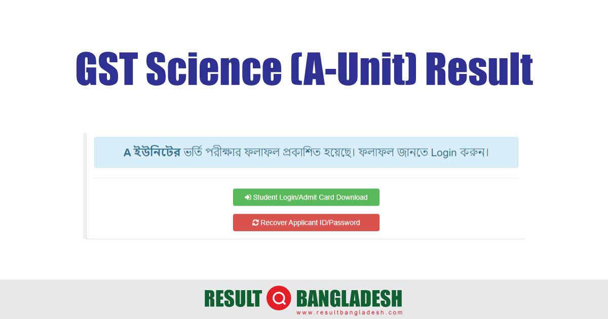 GST A Unit Result 2022 Science Group