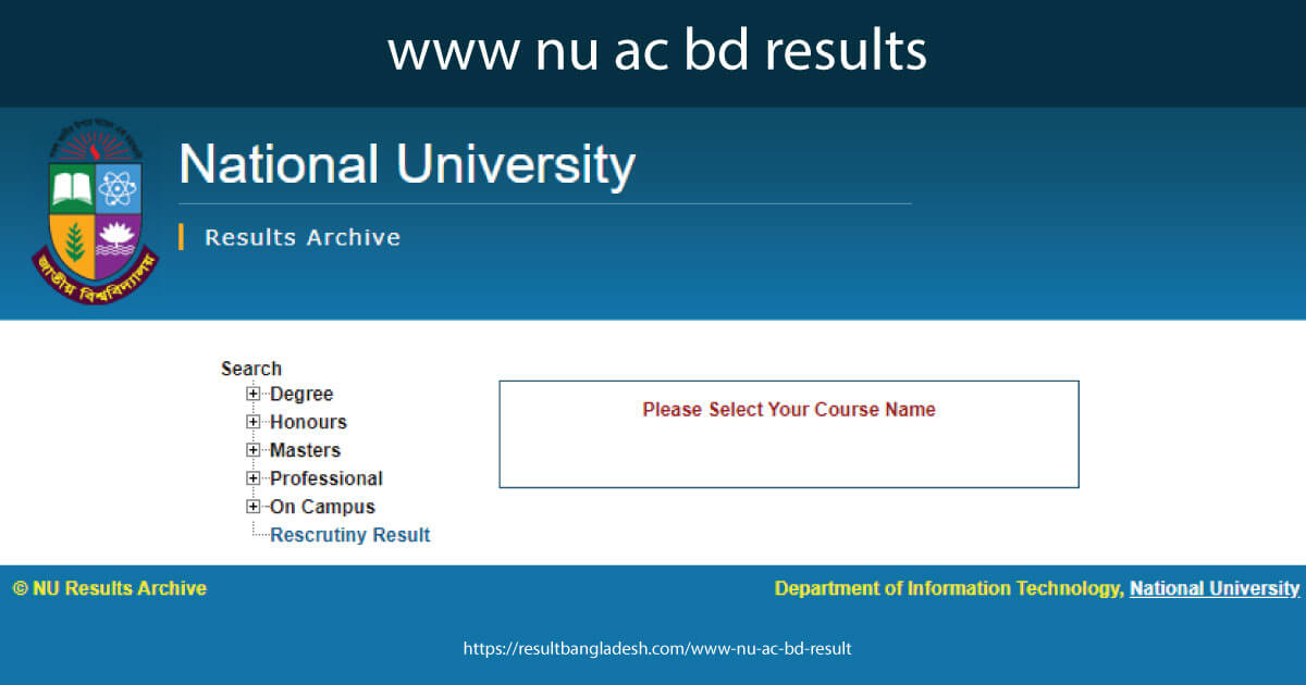 www nu ac bd result