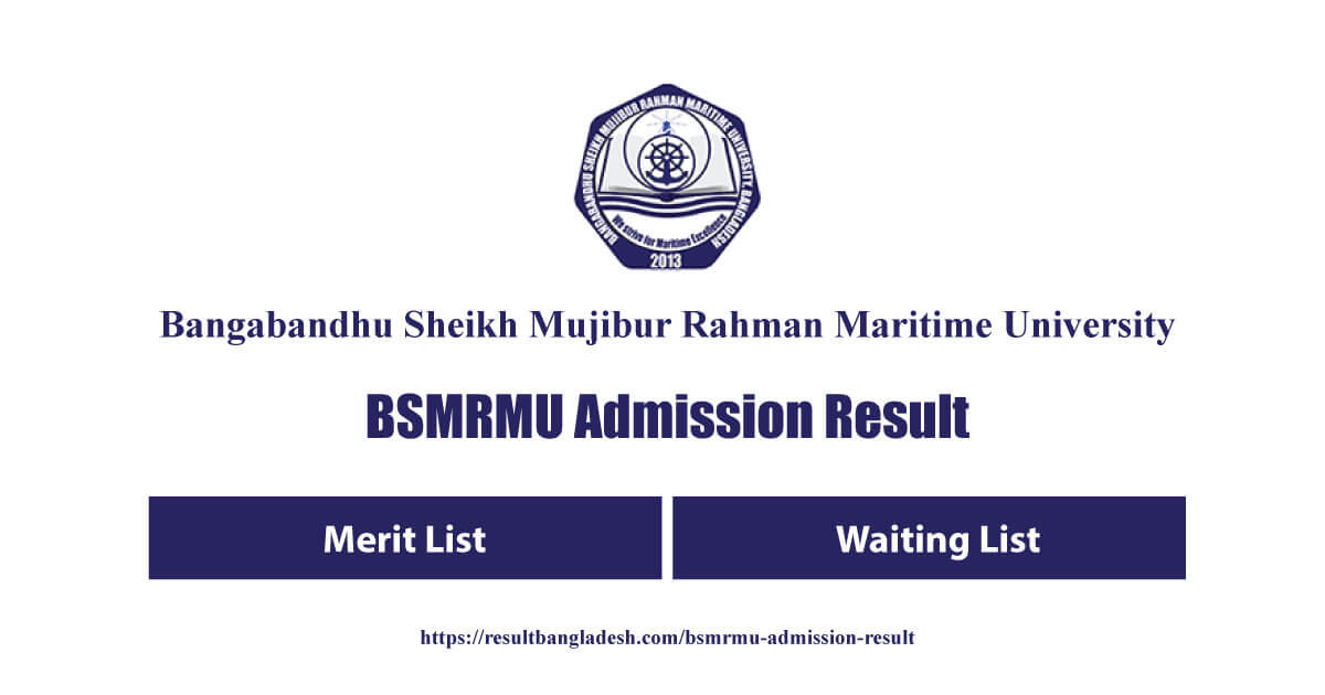 BSMRMU Admission Result