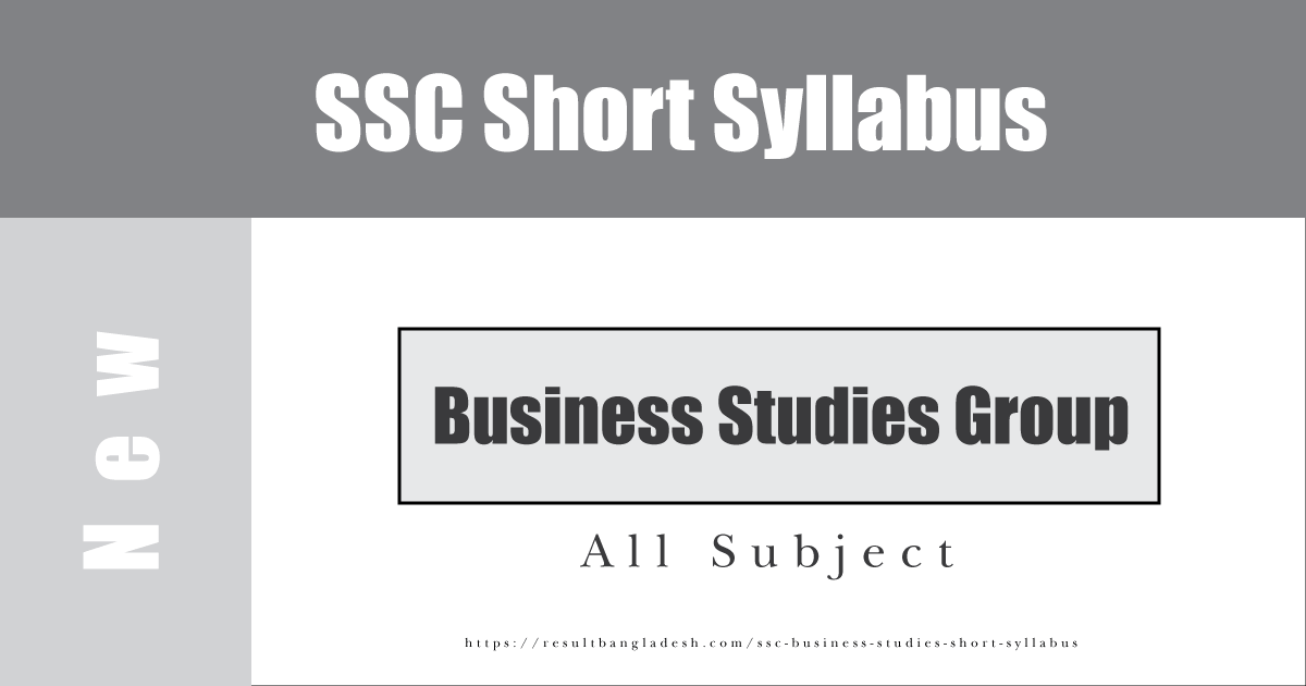 SSC Business Studies Short Syllabus