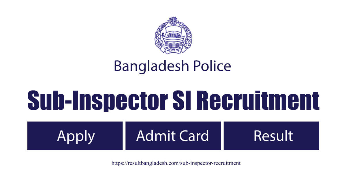 Sub Inspector SI Recruitment 2021