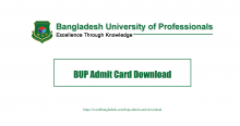 BUP Admit Card Download