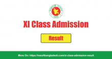 XI Class Admission Result Bangladesh