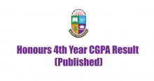 Honours 4th Year CGPA Result 2022