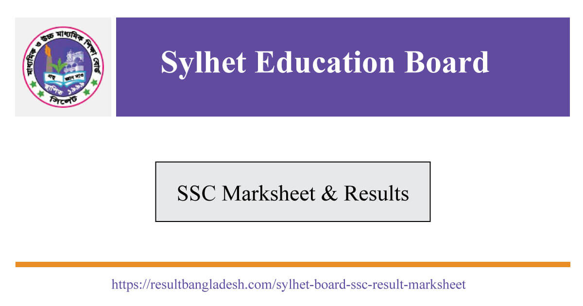 Sylhet Board SSC Result and Marksheet 2024