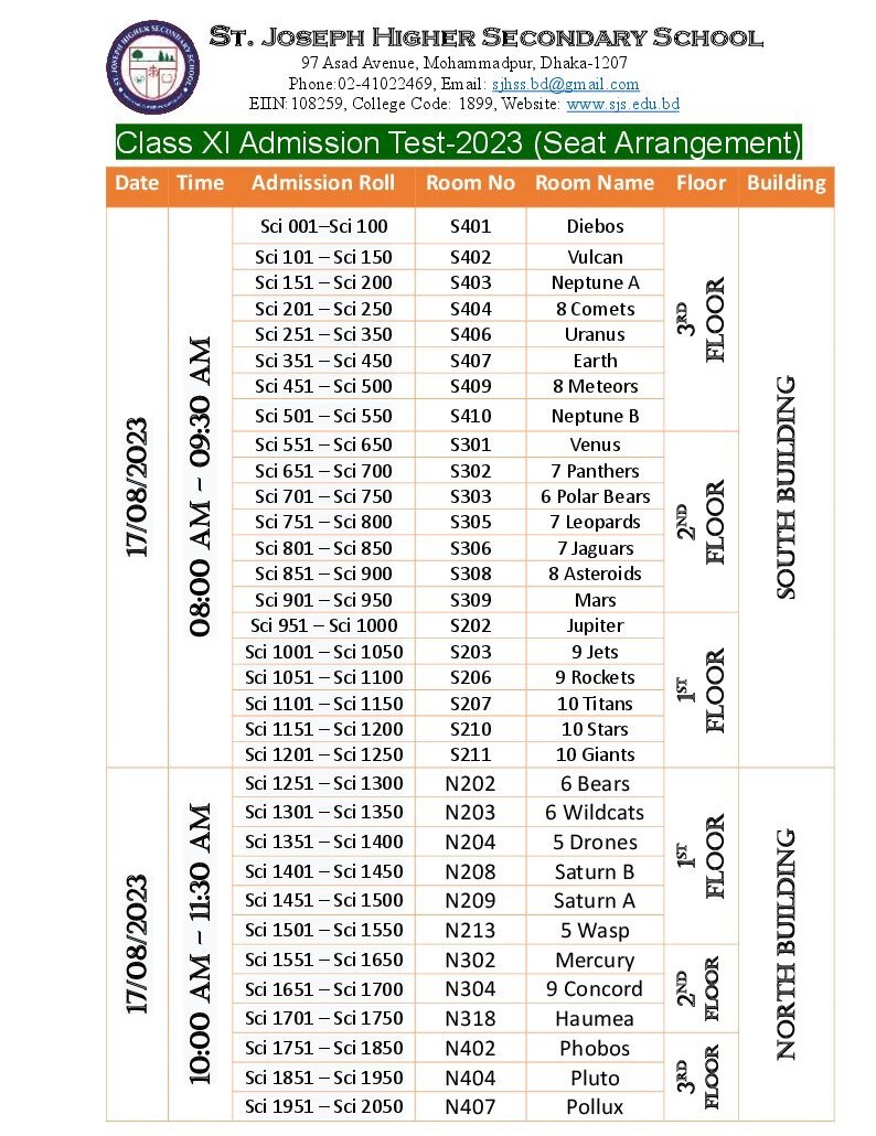 St Joseph College Admission Circular 2024 Apply Now