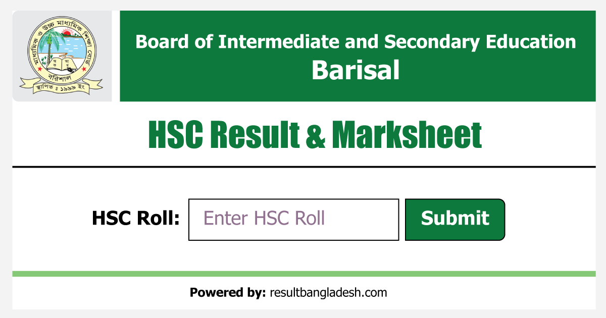 Barisal Board HSC Result Marksheet