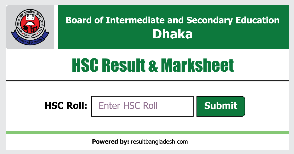 Dhaka Board HSC Result Marksheet