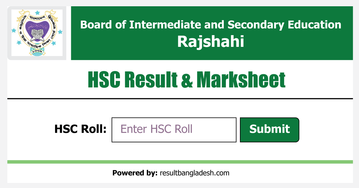 Rajshahi Board HSC Result Marksheet