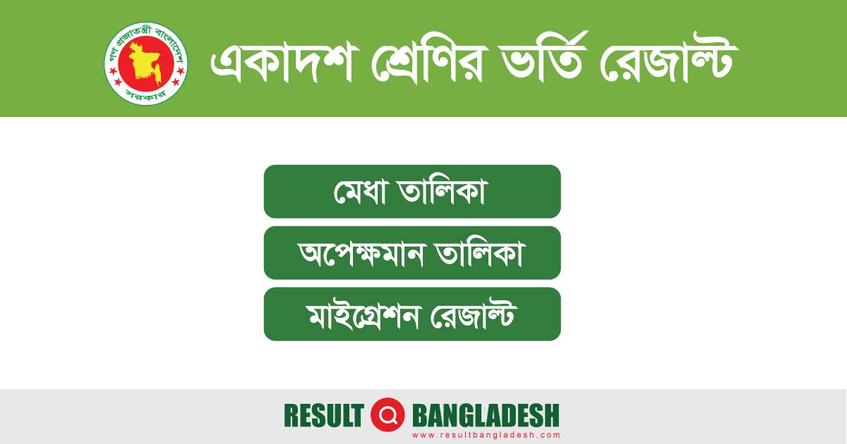 XI Class Admission Result 1st Merit List 2024 (এখানে দেখুন)