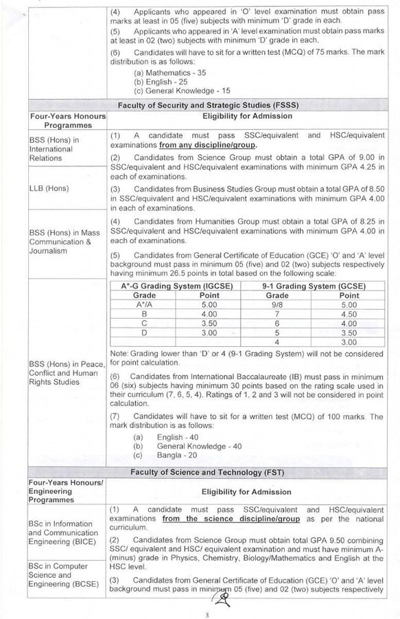 BUP Admission Circular 2025-3