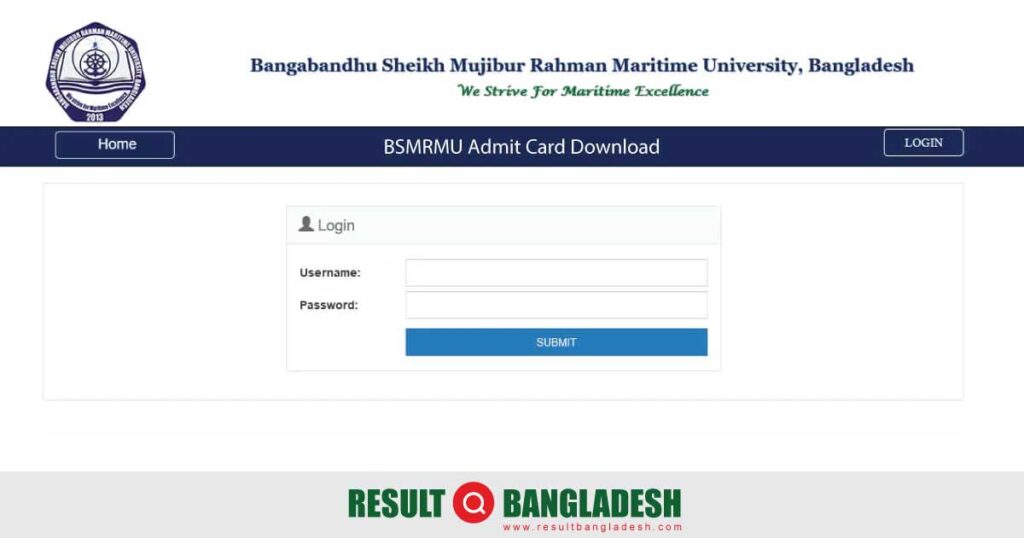 BSMRMU Admit Card