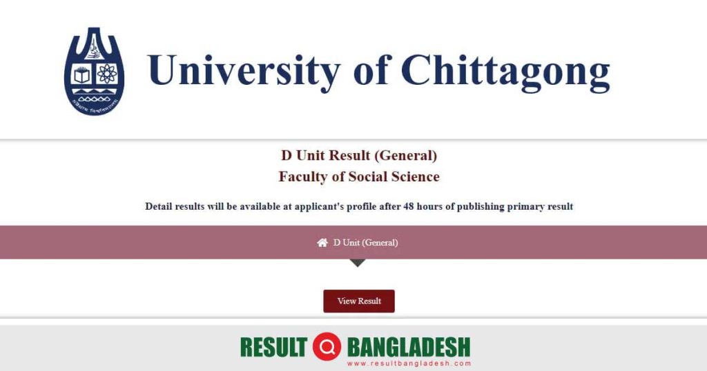 Chittagong University D Unit Result