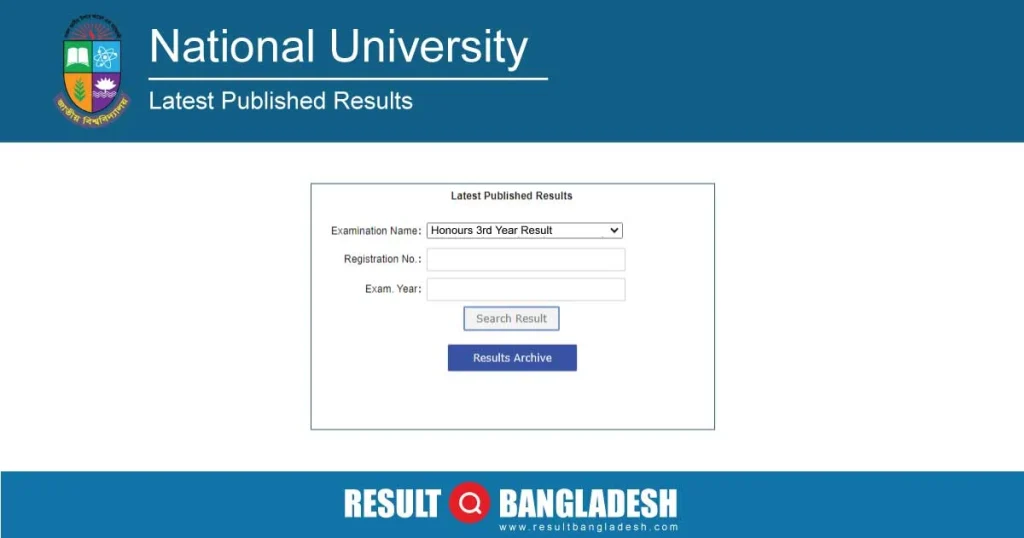 NU Honours 3rd Year Result