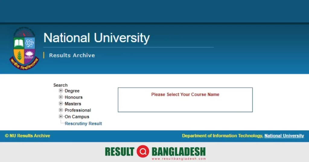 www nu ac bd results
